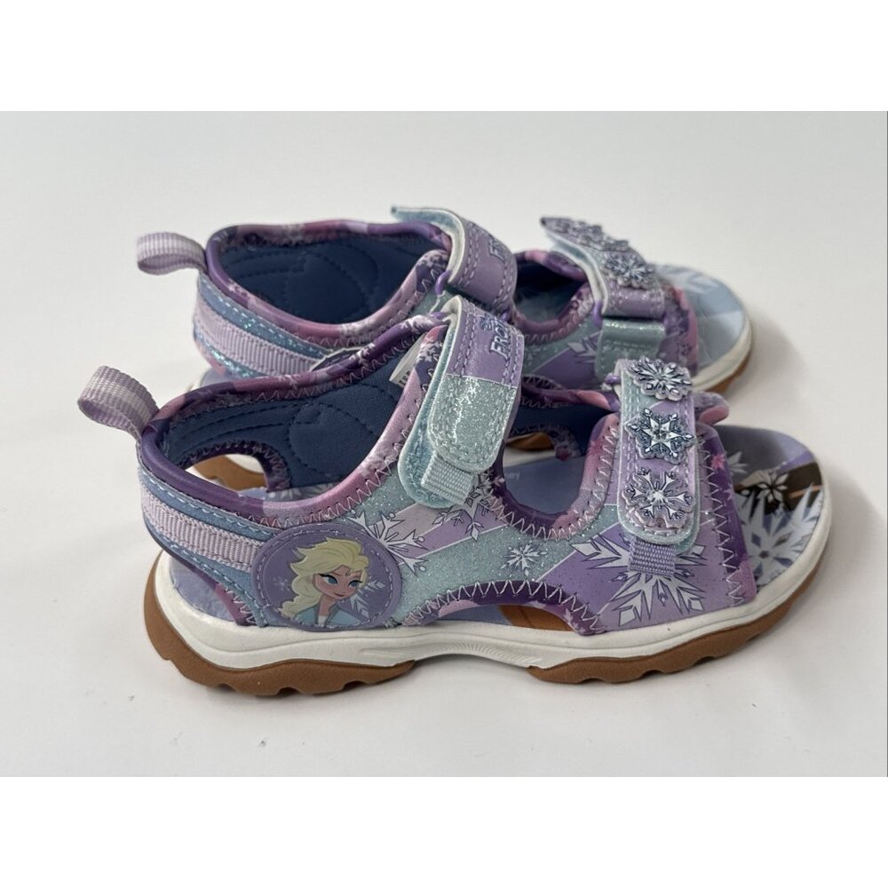 DISNEY FROZEN Sandals Toddler Girls 9 Adjustable Hook Loop Anna Elsa Shoes